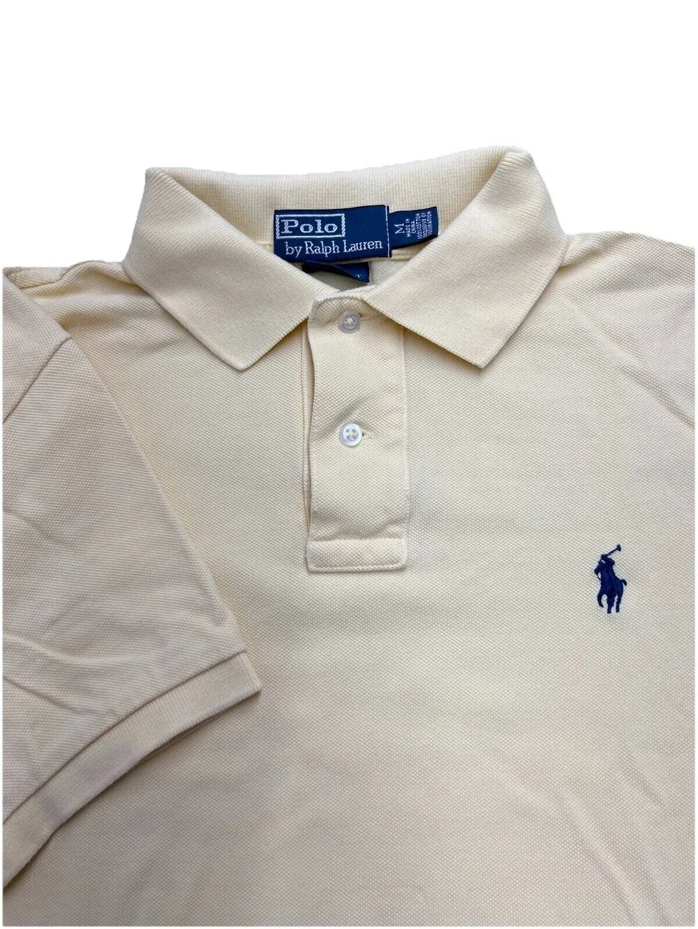 Men's Polo by Ralph Lauren Pony Embroidered Short Sleeve Golf Yellow Shirt Med